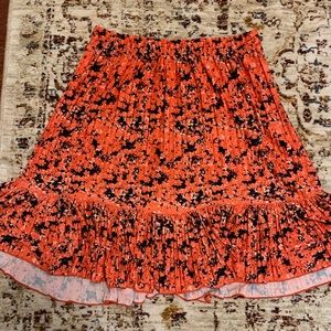 Zara orange patterned mini skirt